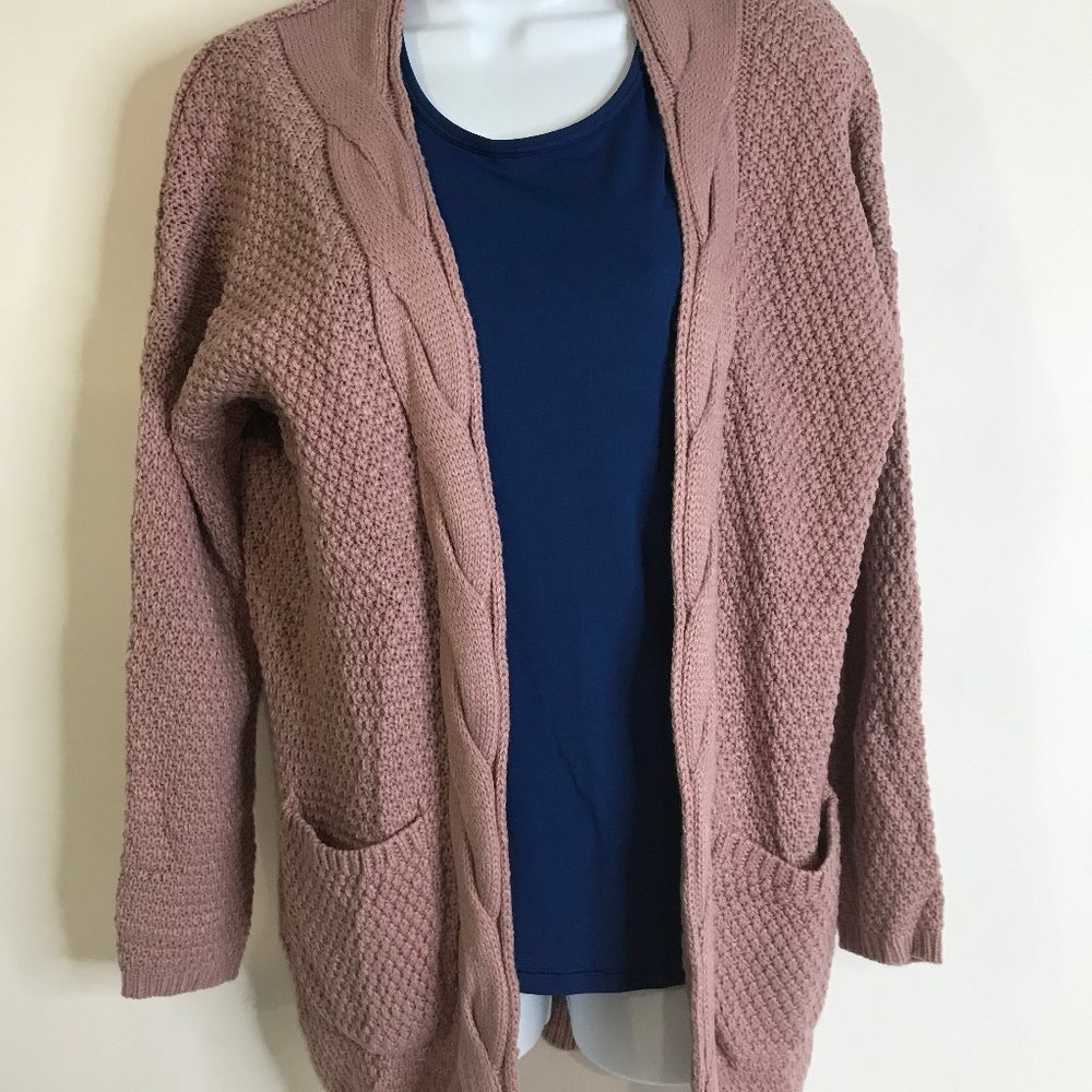 Traleubie Women's Open Front Long Sleeve Boho Boyfriend Knit Chunky Cardigan (S)
